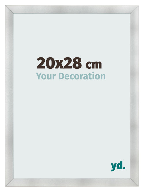 Cadre Photo 20x28cm Aluminium Brosse MDF Pisa De Face Mesure | Yourdecoration.fr
