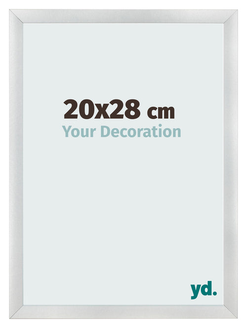 Cadre Photo 20x28cm Argent Noir Patine MDF Pisa De Face Mesure | Yourdecoration.fr