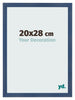 Cadre Photo 20x28cm Bleu Fonce Patine MDF Pisa De Face Mesure | Yourdecoration.fr