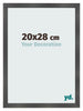 Cadre Photo 20x28cm Noir Argent Poli MDF Pisa De Face Mesure | Yourdecoration.fr