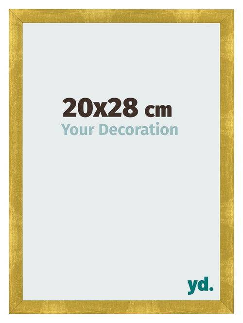 Cadre Photo 20x28cm Or Vintage MDF Pisa De Face Mesure | Yourdecoration.fr