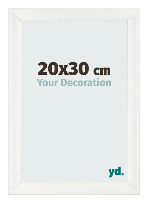 Cadre Photo 20x30cm Blanc Vintage MDF Pisa De Face Mesure | Yourdecoration.fr