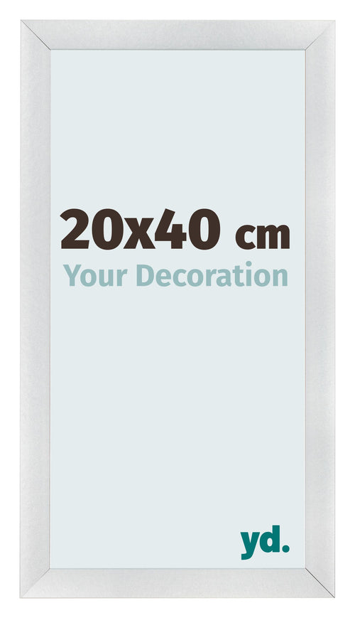 Cadre Photo 20x40cm Argent Noir Patine MDF Pisa De Face Mesure | Yourdecoration.fr