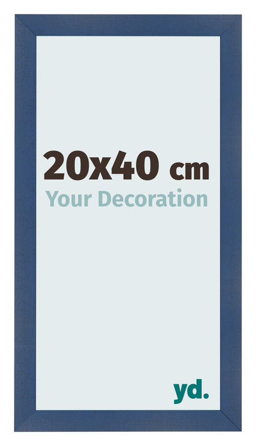 Cadre Photo 20x40cm Bleu Fonce Patine MDF Pisa De Face Mesure | Yourdecoration.fr