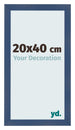 Cadre Photo 20x40cm Bleu Fonce Patine MDF Pisa De Face Mesure | Yourdecoration.fr