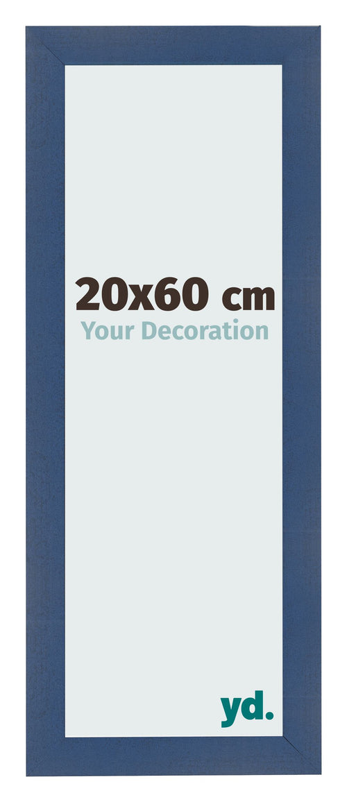 Cadre Photo 20x60cm Bleu Fonce Patine MDF Pisa De Face Mesure | Yourdecoration.fr