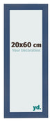 Cadre Photo 20x60cm Bleu Fonce Patine MDF Pisa De Face Mesure | Yourdecoration.fr