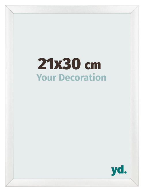 Cadre Photo 21x30cm Blanc Vintage MDF Pisa De Face Mesure | Yourdecoration.fr