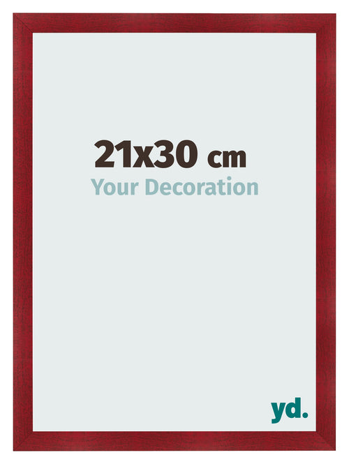 Cadre Photo 21x30cm Vin Rouge Patine MDF Pisa De Face Mesure | Yourdecoration.fr