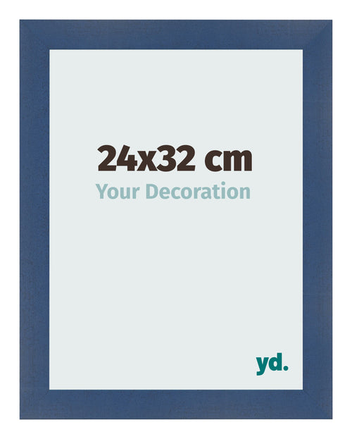 Cadre Photo 24x32cm Bleu Fonce Patine MDF Pisa De Face Mesure | Yourdecoration.fr