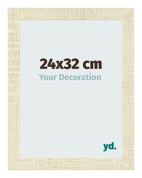 Cadre Photo 24x32cm Chene Sonoma MDF Pisa De Face Mesure | Yourdecoration.fr
