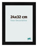 Cadre Photo 24x32cm Noir Argent Poli MDF Pisa De Face Mesure | Yourdecoration.fr