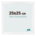 Cadre Photo 25x25cm Blanc Vintage MDF Pisa De Face Mesure | Yourdecoration.fr