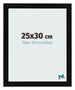 Cadre Photo 25x30cm Noir Argent Poli MDF Pisa De Face Mesure | Yourdecoration.fr