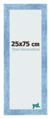 Cadre Photo 25x75cm Bleu Brillant Patine MDF Pisa De Face Mesure | Yourdecoration.fr