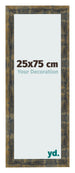 Cadre Photo 25x75cm Bleu Or Melange MDF Pisa De Face Mesure | Yourdecoration.fr