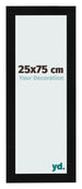 Cadre Photo 25x75cm Noir Argent Poli MDF Pisa De Face Mesure | Yourdecoration.fr