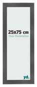 Cadre Photo 25x75cm Noir Argent Poli MDF Pisa De Face Mesure | Yourdecoration.fr