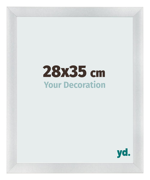 Cadre Photo 28x35cm Argent Noir Patine MDF Pisa De Face Mesure | Yourdecoration.fr