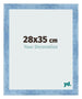 Cadre Photo 28x35cm Bleu Brillant Patine MDF Pisa De Face Mesure | Yourdecoration.fr
