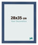 Cadre Photo 28x35cm Bleu Fonce Patine MDF Pisa De Face Mesure | Yourdecoration.fr