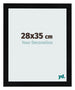 Cadre Photo 28x35cm Noir Argent Poli MDF Pisa De Face Mesure | Yourdecoration.fr