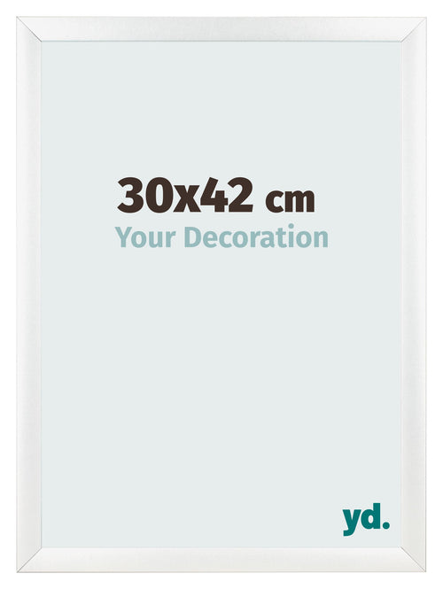 Cadre Photo 30x42cm Blanc Vintage MDF Pisa De Face Mesure | Yourdecoration.fr