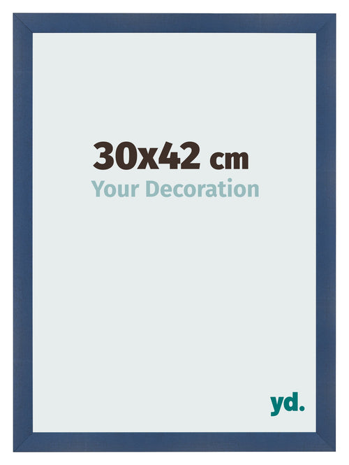 Cadre Photo 30x42cm Bleu Fonce Patine MDF Pisa De Face Mesure | Yourdecoration.fr