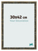 Cadre Photo 30x42cm Bleu Or Melange MDF Pisa De Face Mesure | Yourdecoration.fr