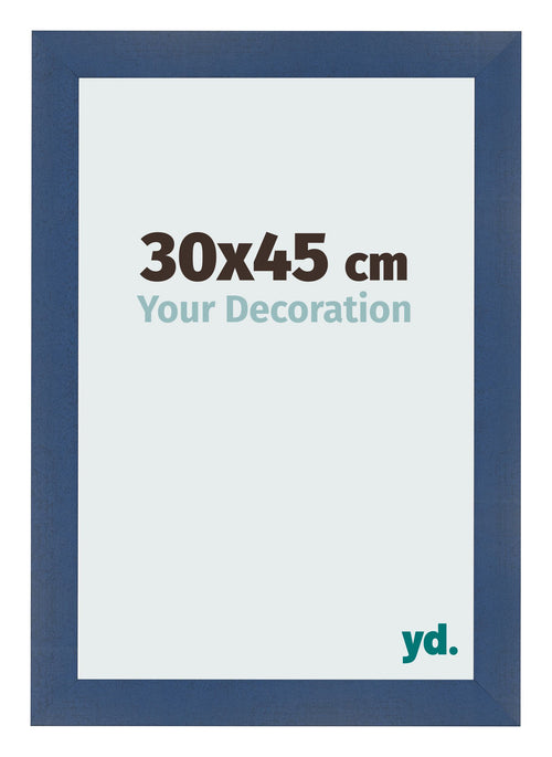 Cadre Photo 30x45cm Bleu Fonce Patine MDF Pisa De Face Mesure | Yourdecoration.fr