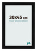 Cadre Photo 30x45cm Noir Argent Poli MDF Pisa De Face Mesure | Yourdecoration.fr
