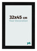 Cadre Photo 32x45cm Noir Argent Poli MDF Pisa De Face Mesure | Yourdecoration.fr