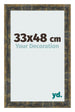 Cadre Photo 33x48cm Bleu Or Melange MDF Pisa De Face Mesure | Yourdecoration.fr