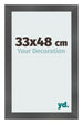 Cadre Photo 33x48cm Noir Argent Poli MDF Pisa De Face Mesure | Yourdecoration.fr