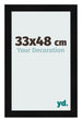 Cadre Photo 33x48cm Noir Argent Poli MDF Pisa De Face Mesure | Yourdecoration.fr