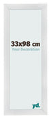 Cadre Photo 33x98cm Argent Noir Patine MDF Pisa De Face Mesure | Yourdecoration.fr