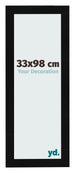 Cadre Photo 33x98cm Noir Argent Poli MDF Pisa De Face Mesure | Yourdecoration.fr