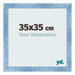 Cadre Photo 35x35cm Bleu Brillant Patine MDF Pisa De Face Mesure | Yourdecoration.fr