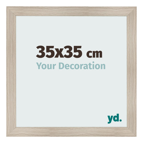 Cadre Photo 35x35cm Chene Rustique MDF Pisa De Face Mesure | Yourdecoration.fr