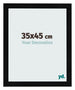 Cadre Photo 35x45cm Noir Argent Poli MDF Pisa De Face Mesure | Yourdecoration.fr
