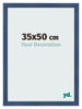 Cadre Photo 35x50cm Bleu Fonce Patine MDF Pisa De Face Mesure | Yourdecoration.fr