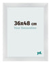 Cadre Photo 36x48cm Argent Noir Patine MDF Pisa De Face Mesure | Yourdecoration.fr