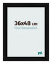 Cadre Photo 36x48cm Noir Argent Poli MDF Pisa De Face Mesure | Yourdecoration.fr