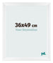 Cadre Photo 36x49cm Blanc Vintage MDF Pisa De Face Mesure | Yourdecoration.fr