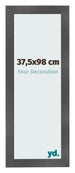 Cadre Photo 37 5x98cm Noir Argent Poli MDF Pisa De Face Mesure | Yourdecoration.fr