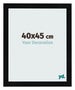 Cadre Photo 40x45cm Noir Argent Poli MDF Pisa De Face Mesure | Yourdecoration.fr