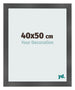 Cadre Photo 40x50cm Noir Argent Poli MDF Pisa De Face Mesure | Yourdecoration.fr