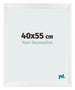 Cadre Photo 40x55cm Blanc Vintage MDF Pisa De Face Mesure | Yourdecoration.fr