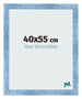 Cadre Photo 40x55cm Bleu Brillant Patine MDF Pisa De Face Mesure | Yourdecoration.fr