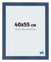 Cadre Photo 40x55cm Bleu Fonce Patine MDF Pisa De Face Mesure | Yourdecoration.fr